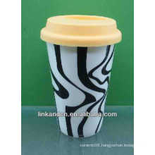 hot sale!!! 300ml lovely wholesale ceramic travel mug